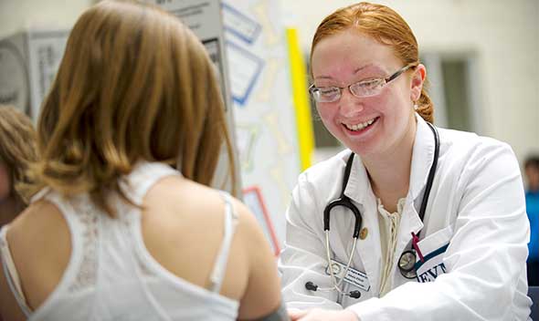 Doctor with patient