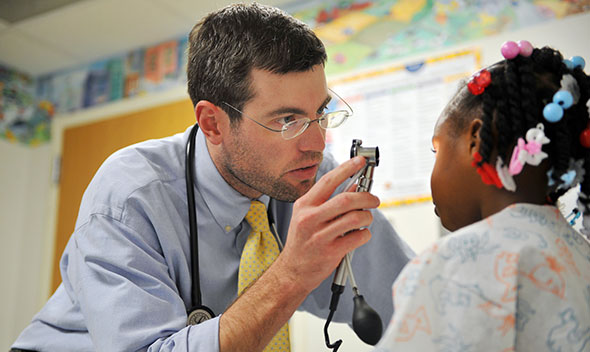 Doctor with patient