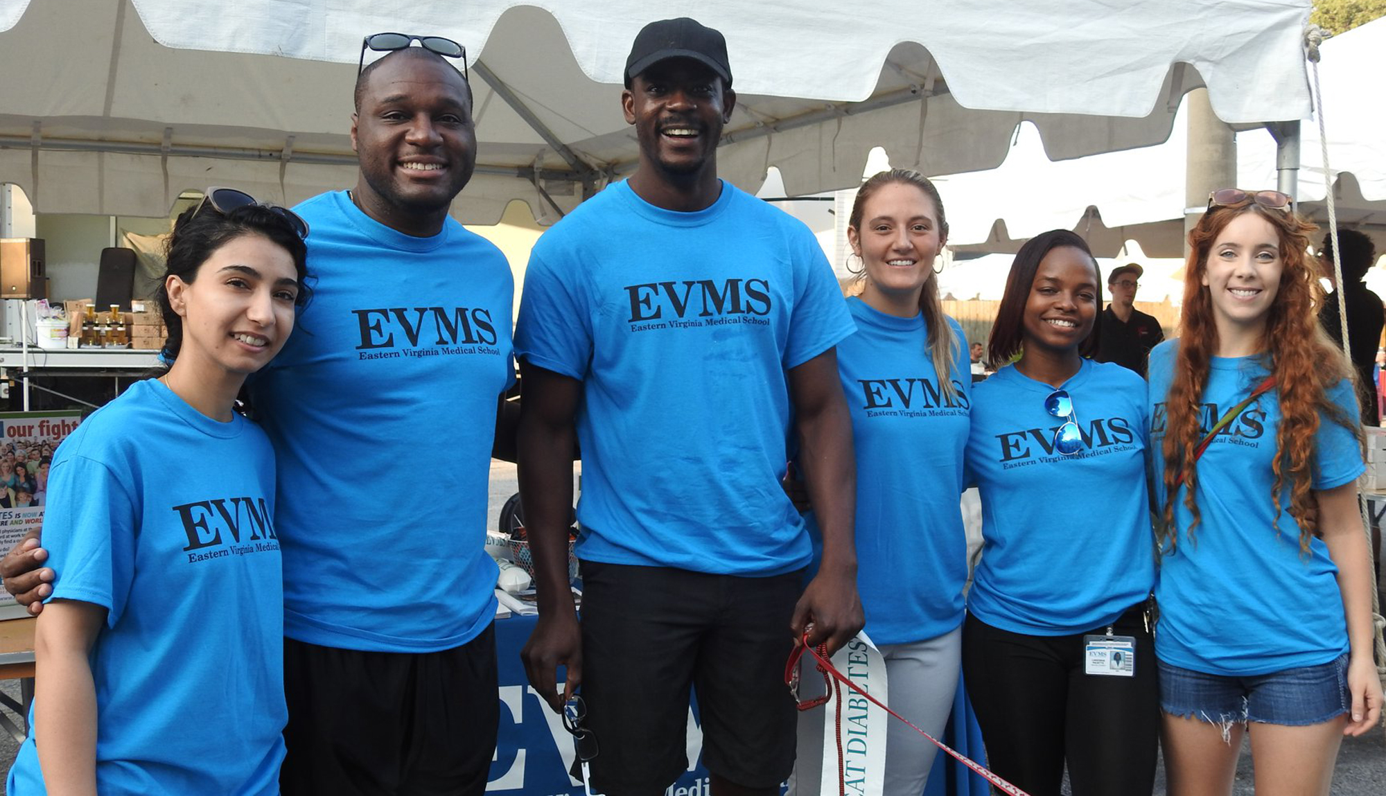 Group of students in EVMS tshirts