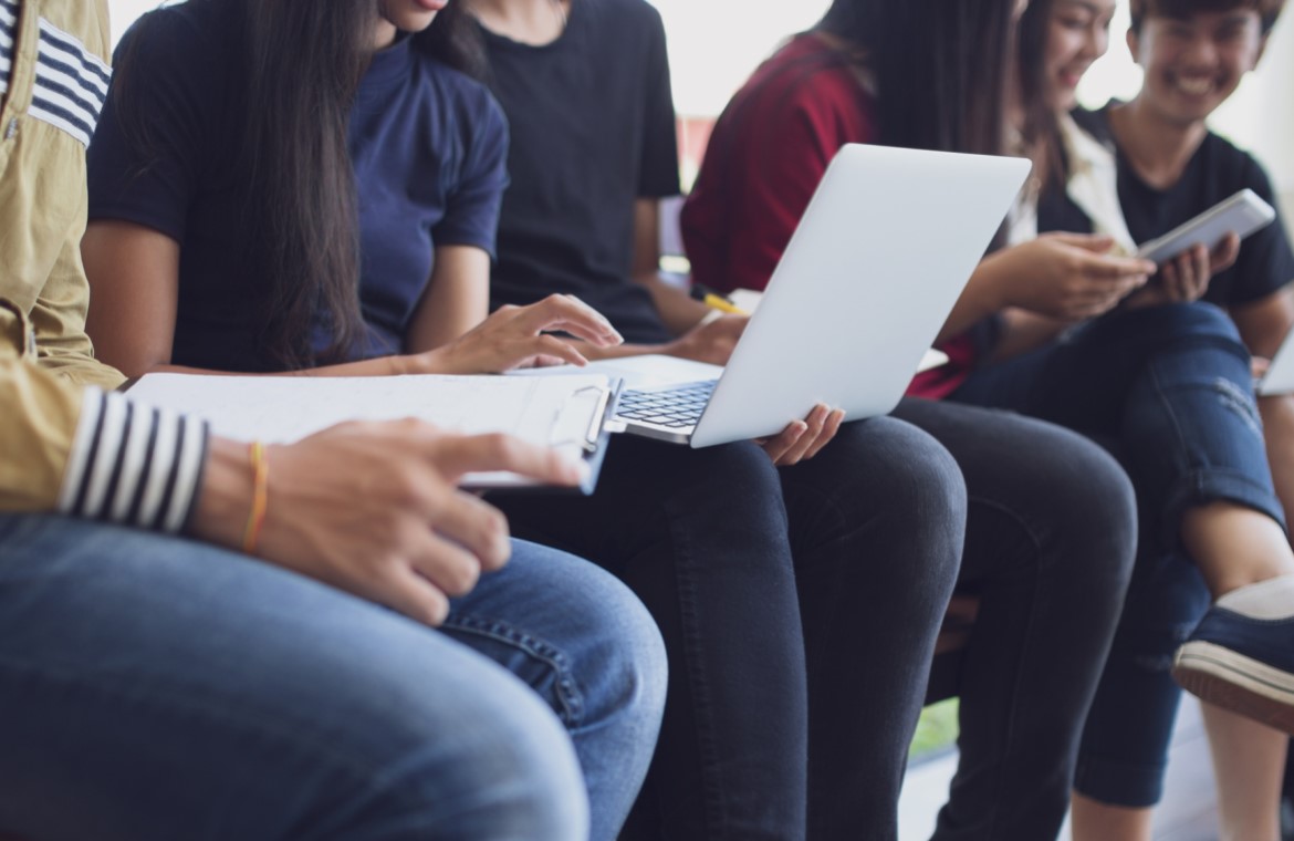 Students using laptops